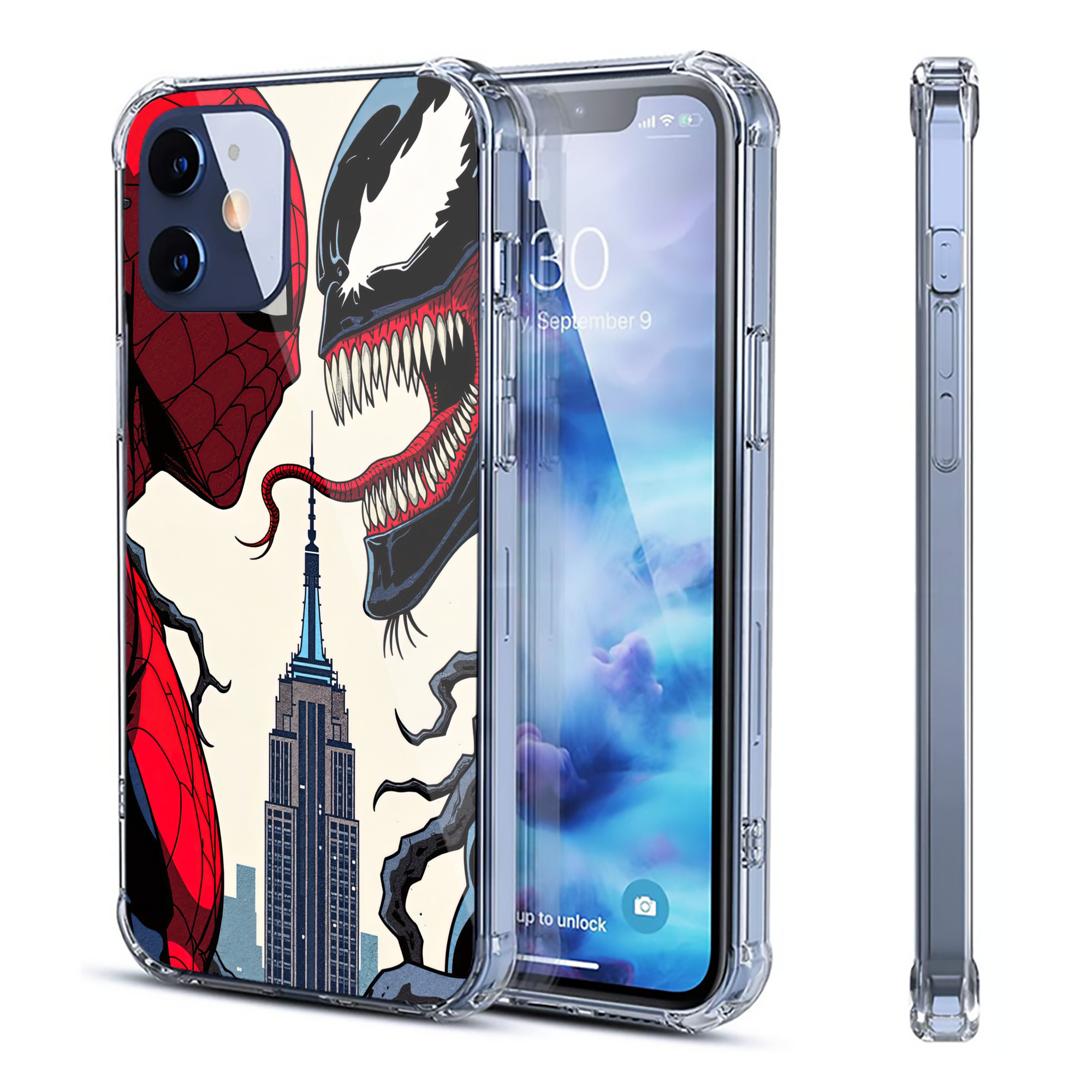 （画像用） Spider Man スパイダーマン 【iPhone 12シリーズ対応】透明スマホケース（クリアソフトケース）